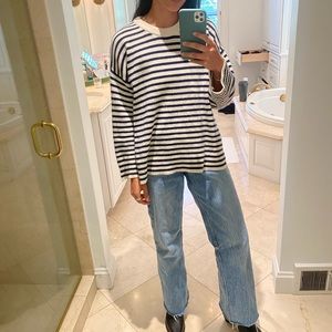 Jenni Kayne Striped Cashmere Boyfriend Sweater